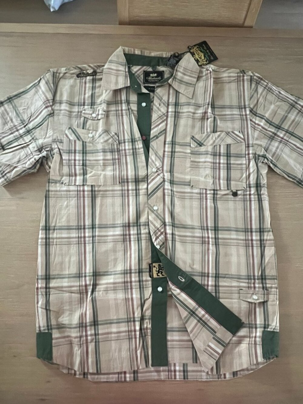 100% Cotton High-End Plaid Short Sleeve Shirt